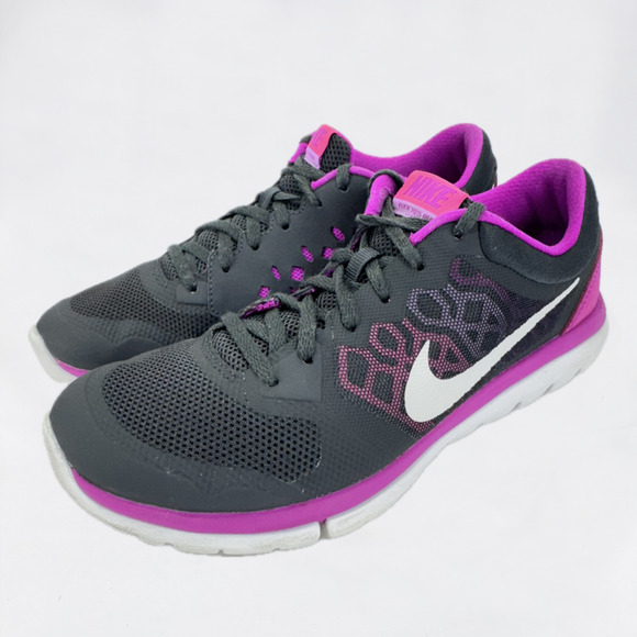 Nike Flex 2015 Run Shoes 709021-001 Women Size 8.5 Fuchsia Lace Up Lightweight - Picture 2 of 13